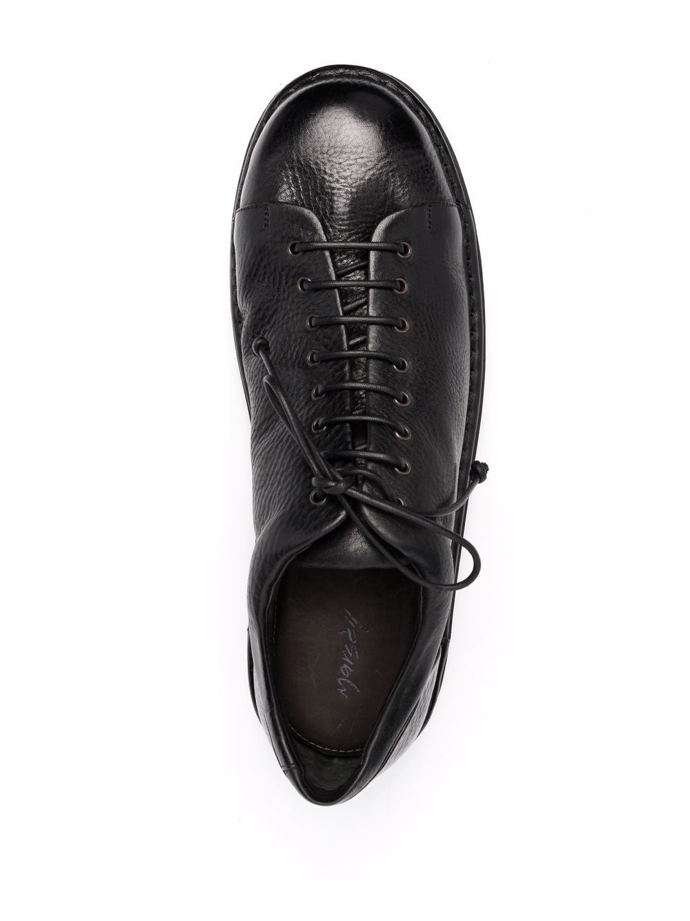 round-toe leather derby shoes - 4