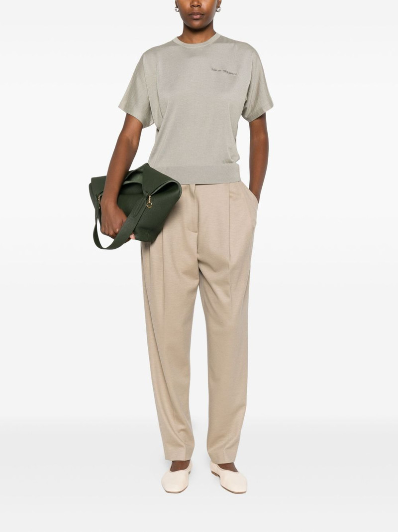 PESERICO embellished short-sleeved top outlook