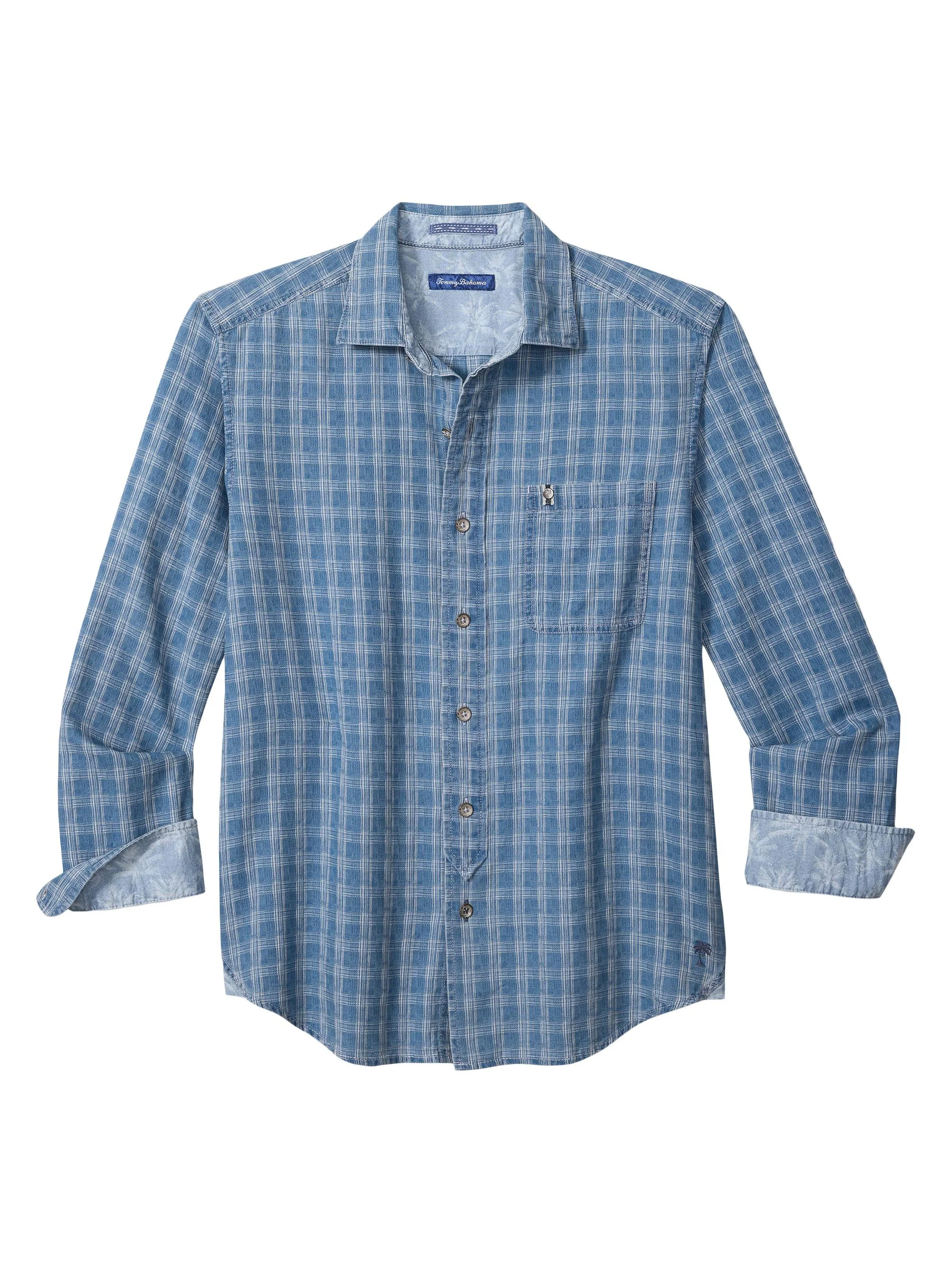 Men's Lopez Island Check Shirt - Light Indigo - 1