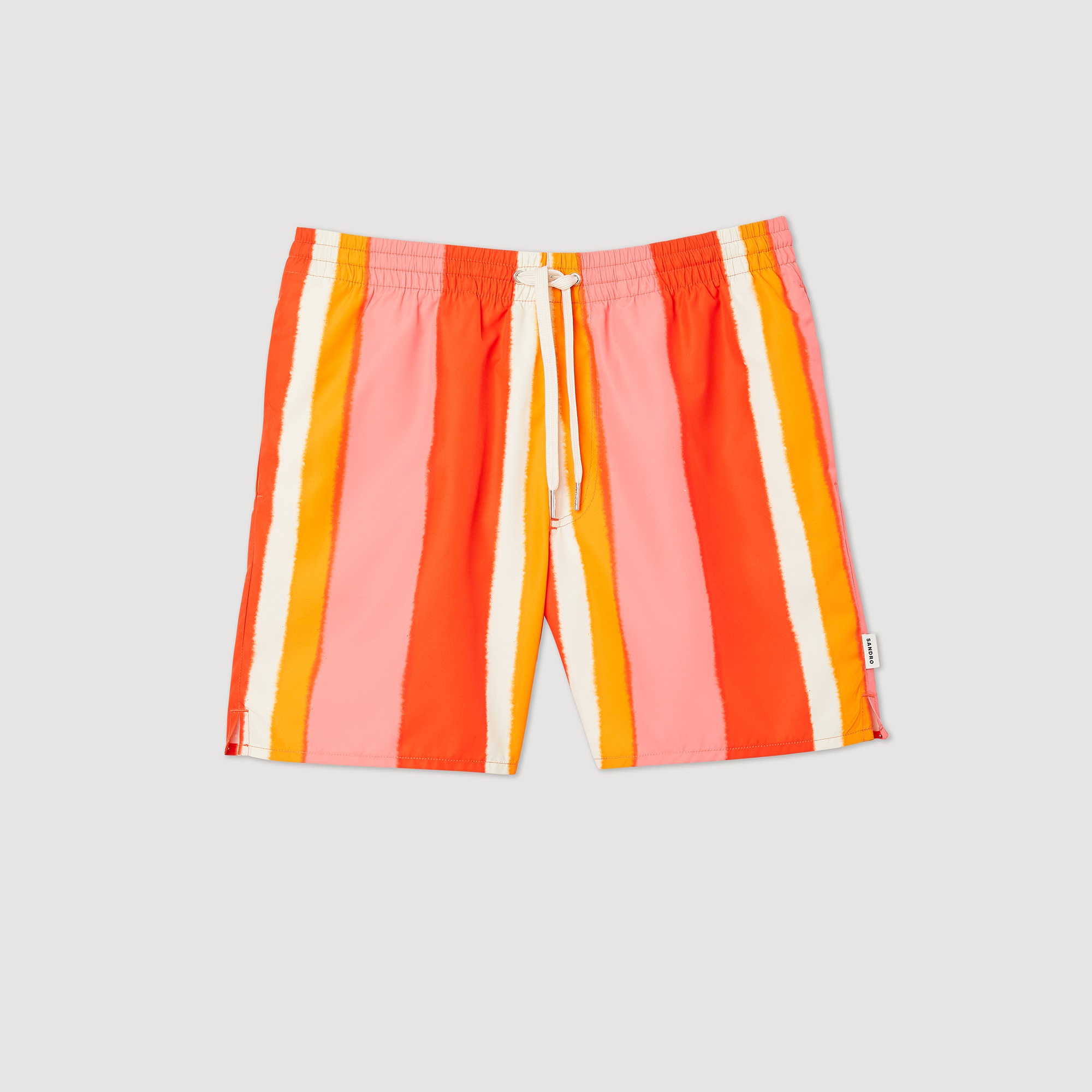 Printed striped swim shorts - 1