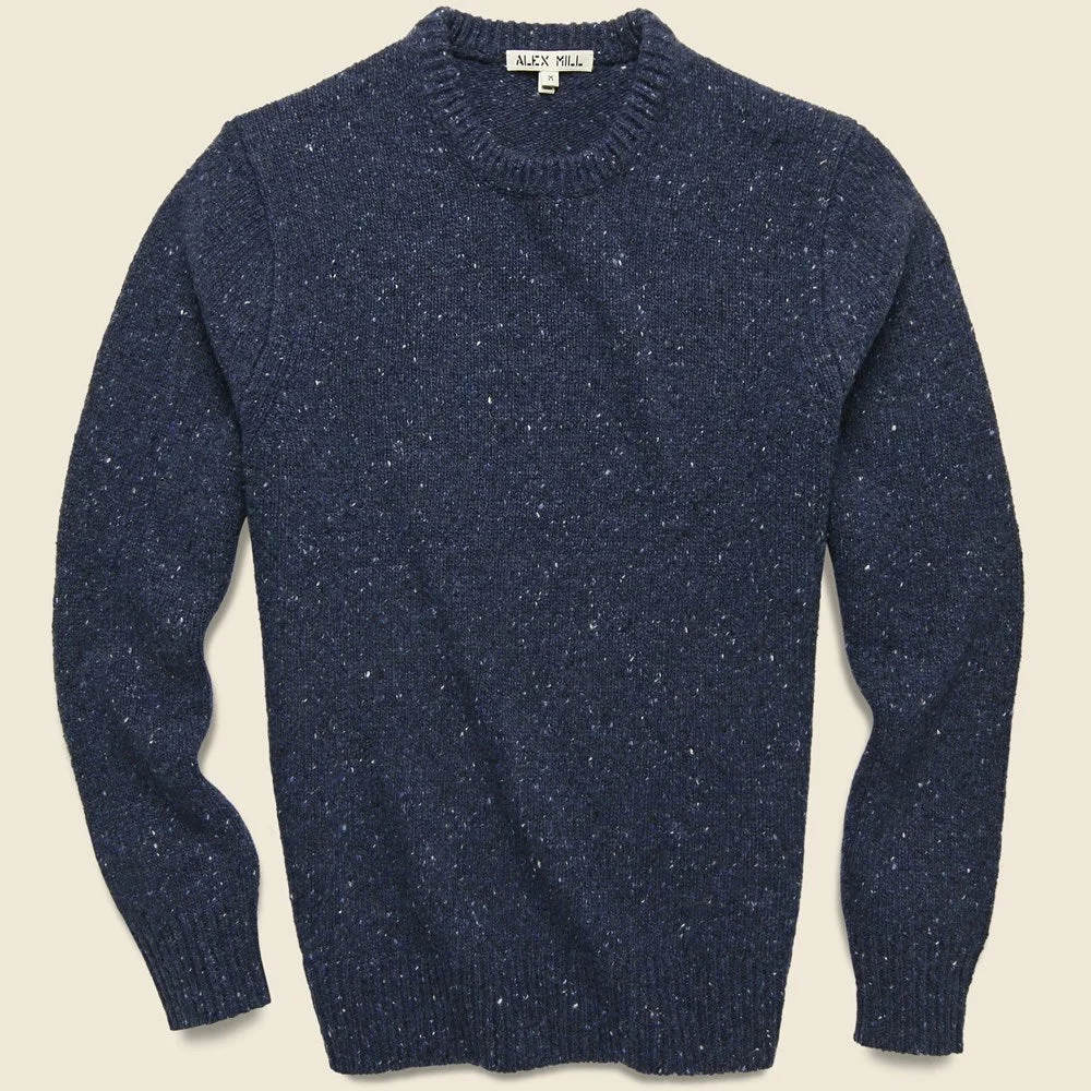 Donegal Wool Sweater - Navy - 1