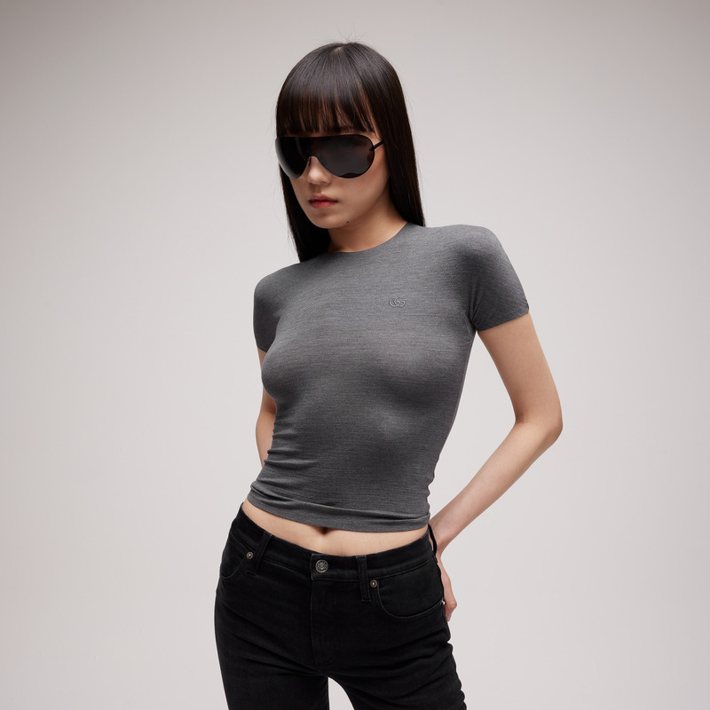 Silk jersey T-shirt with embroidery 4
