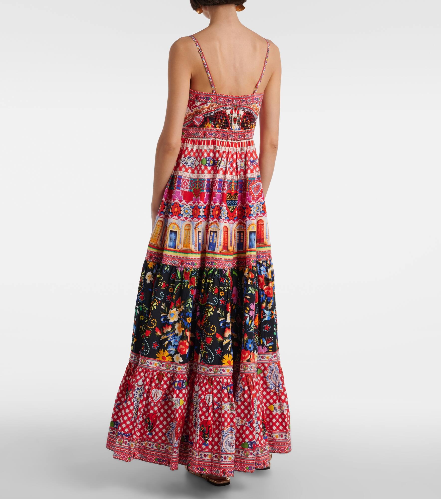 Printed tiered cotton maxi dress - 3