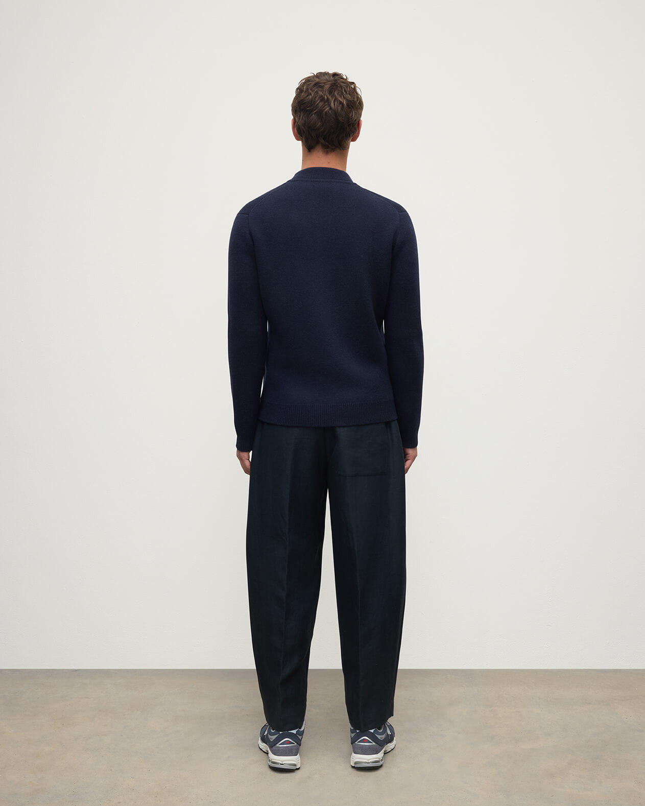 Cashmere Milano Stitch Navy Zip Jacket - 4