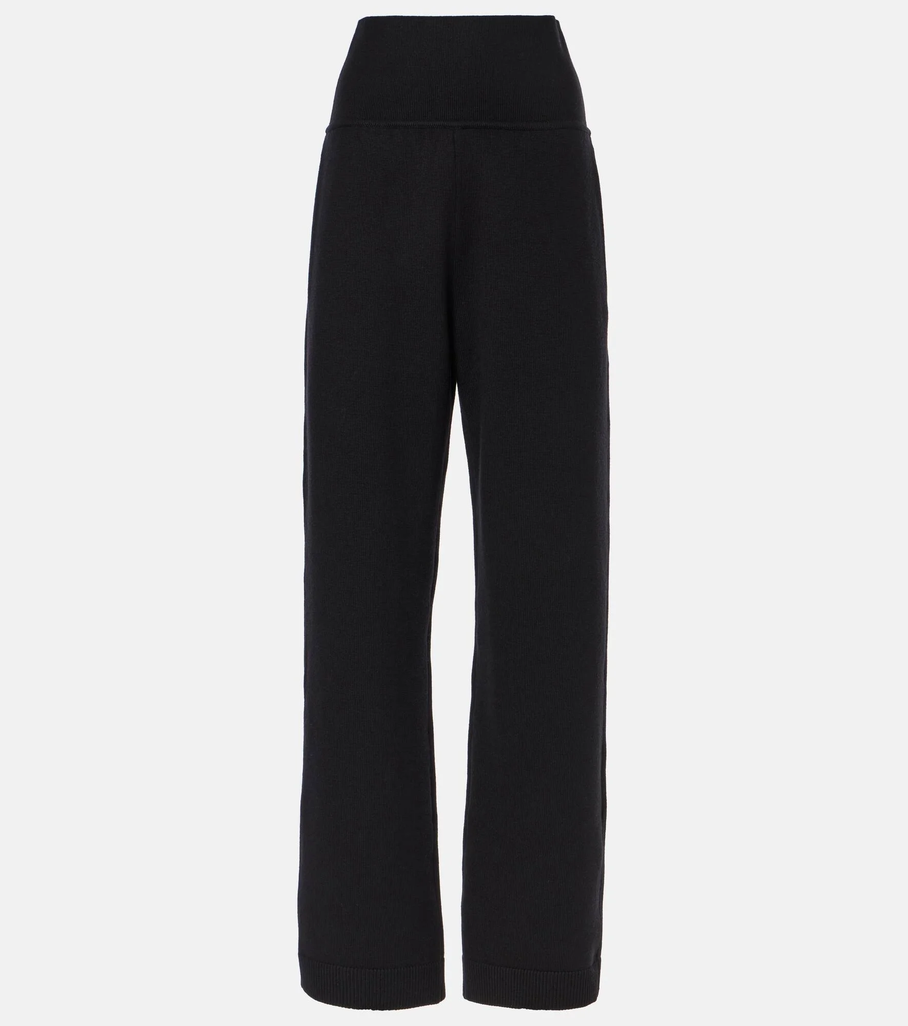 High-rise wool-blend straight pants - 1