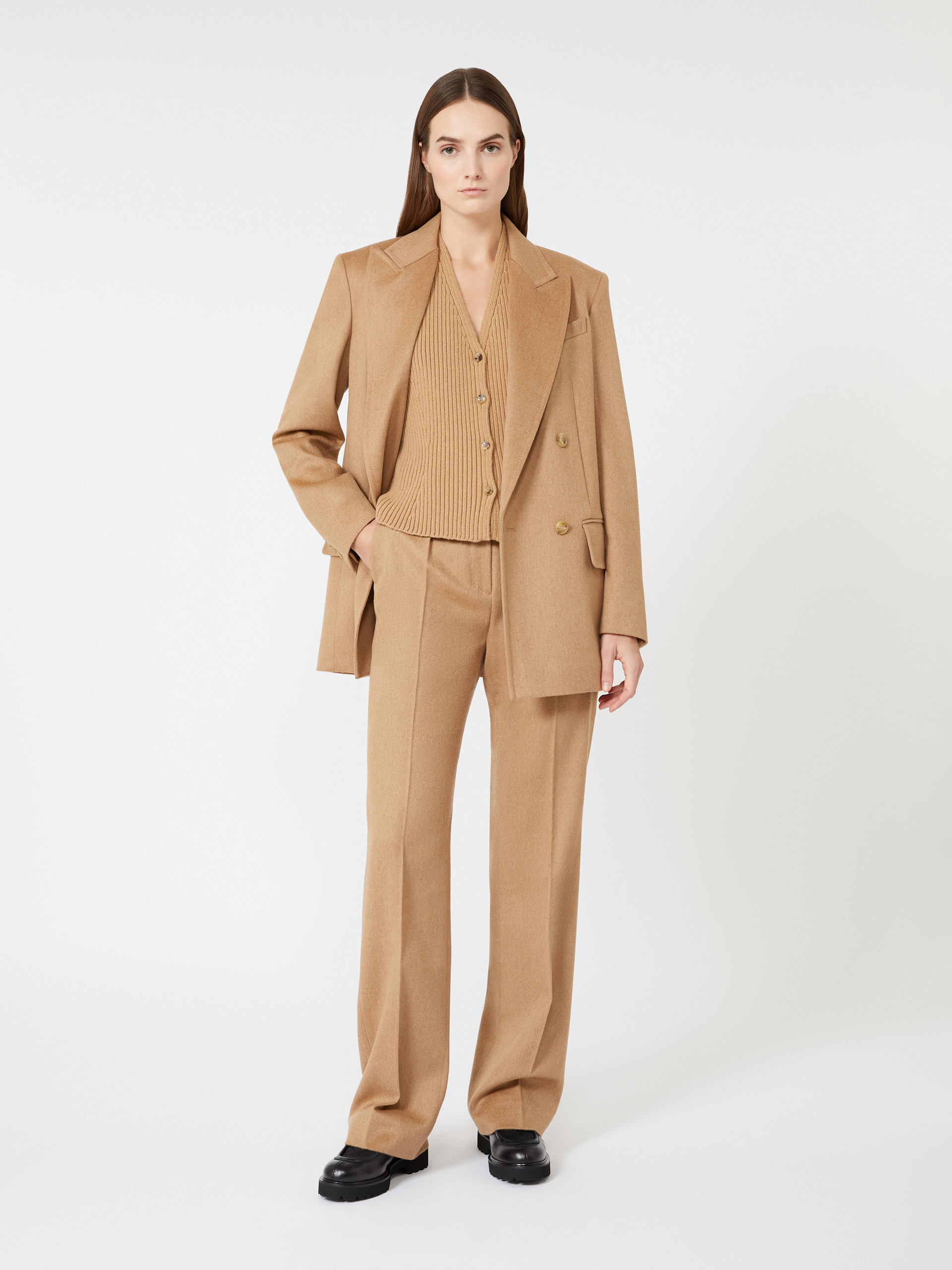 CARBONE Menswear-style camel trousers - 2