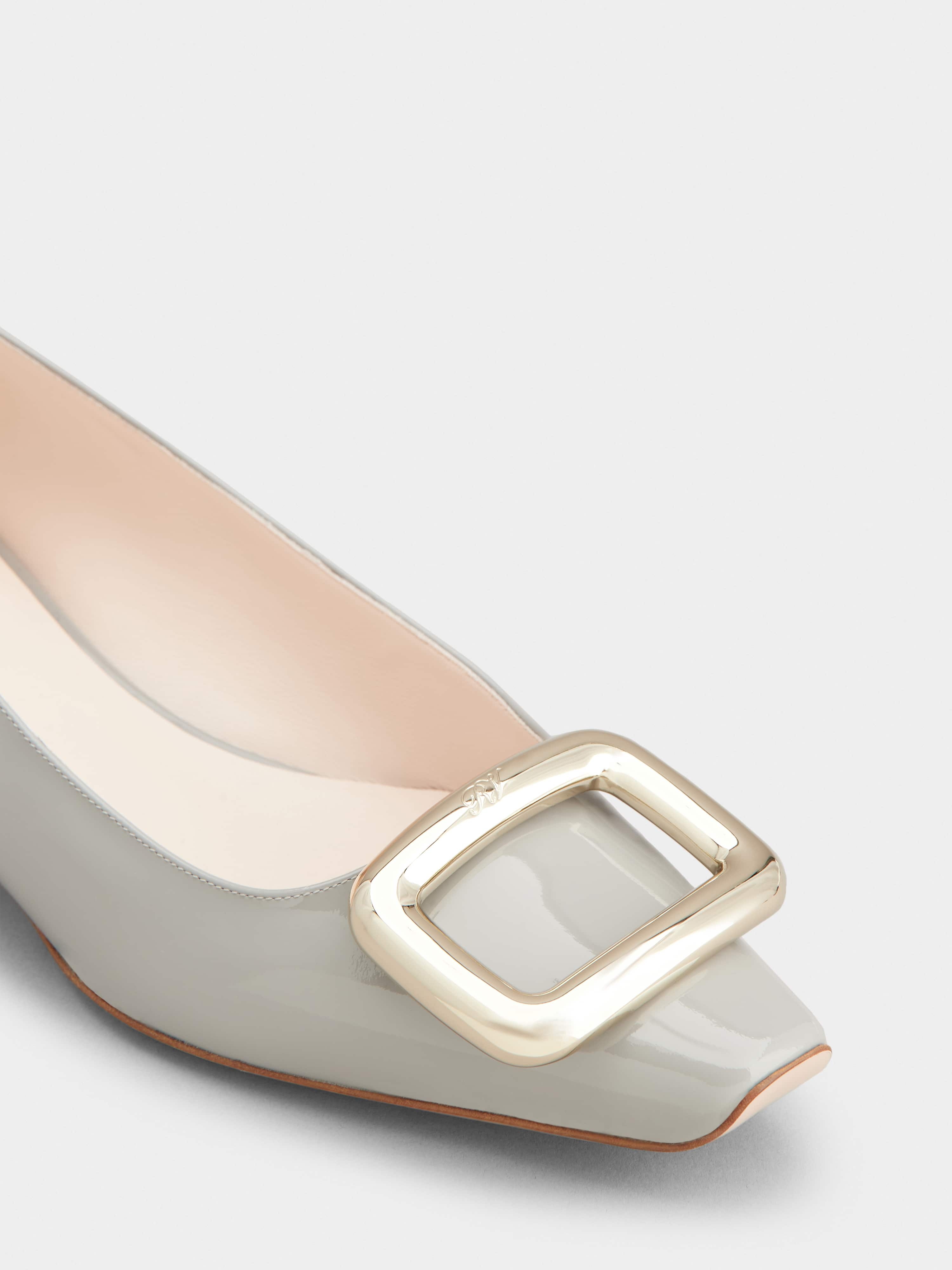 Viv' Choc Metal Buckle Ballerinas in Patent Leather - 3