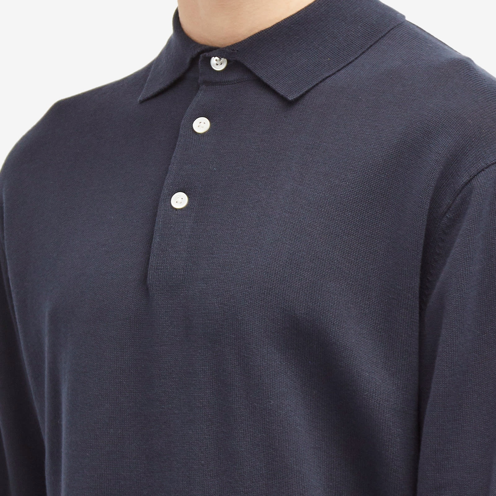 Beams Plus 12g Knit Long Sleeve Polo - 5