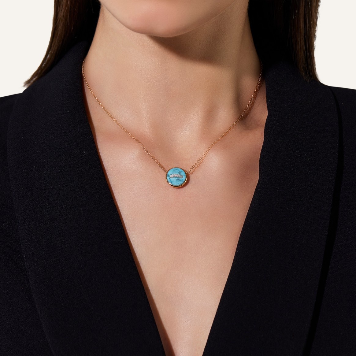 Pom Pom Dot Necklace with pendant - 2