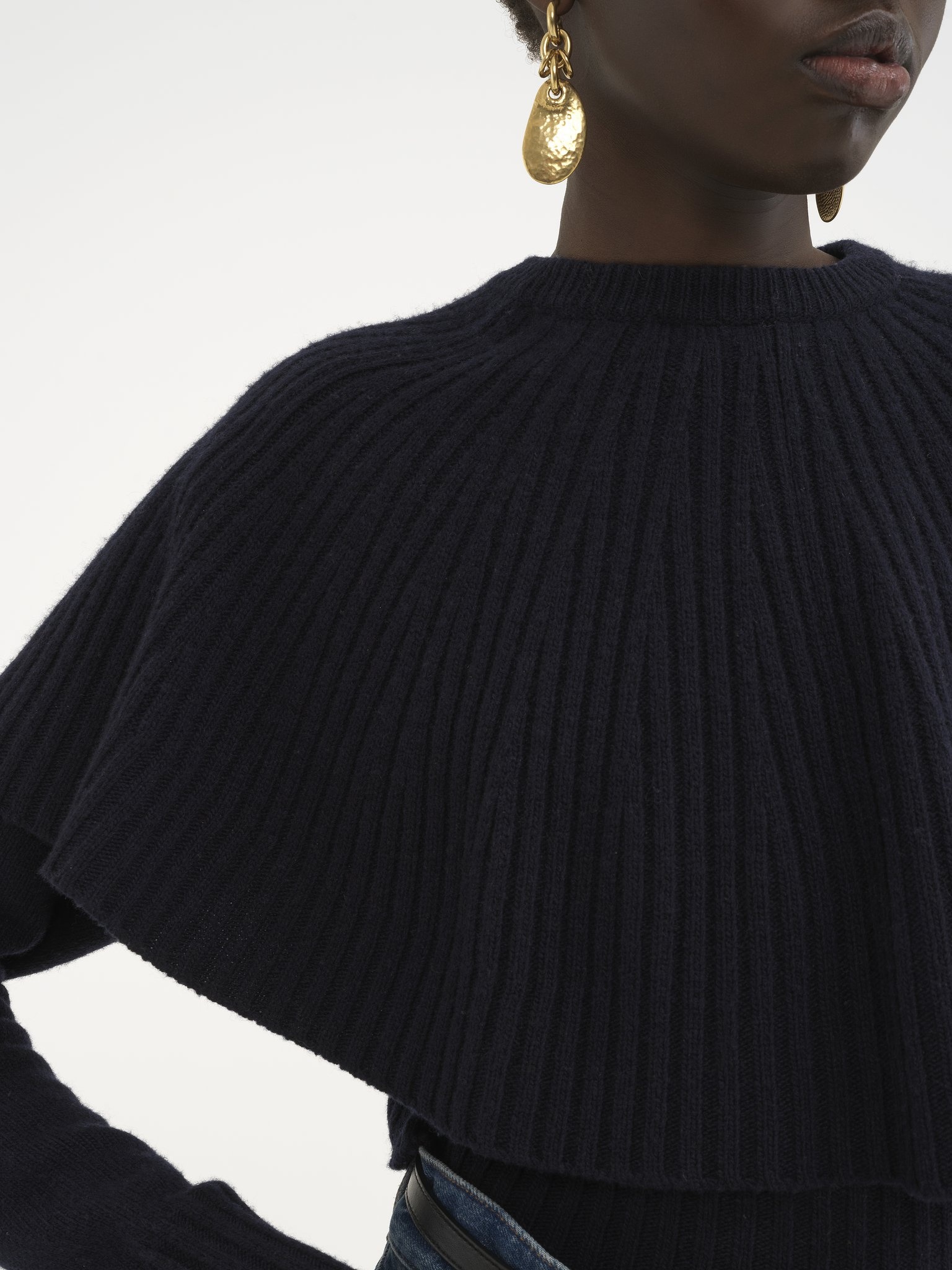 CAPE SWEATER IN WOOL & CASHMERE - 7