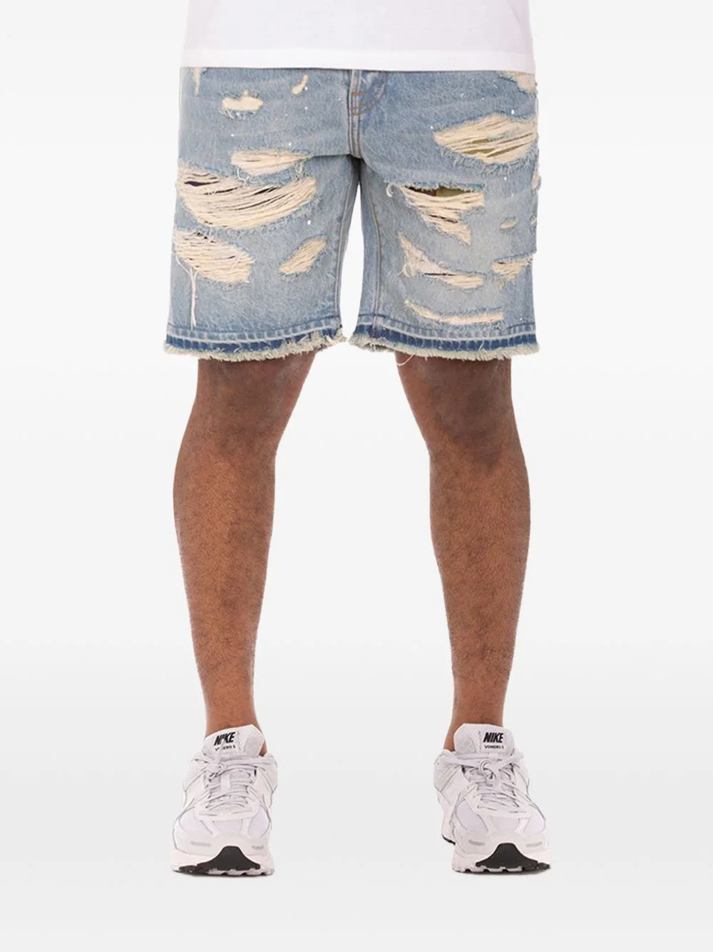 Comet distressed chronos denim shorts - 1