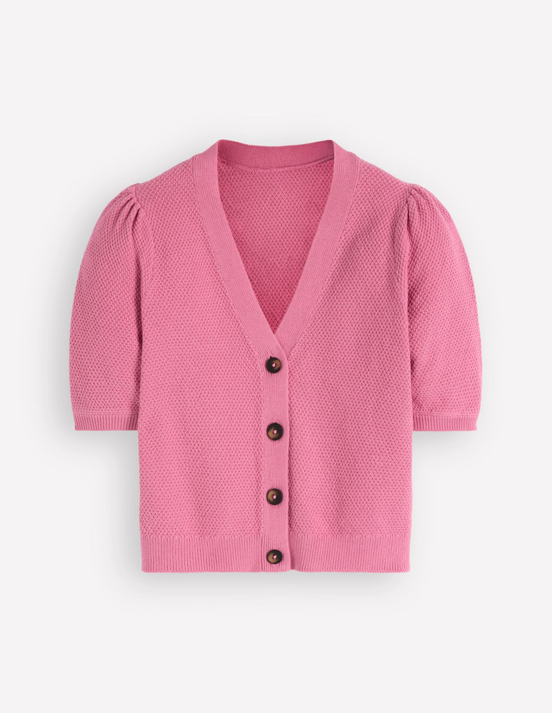 Hayley Cotton V-neck Cardigan-Dusty Rose 1