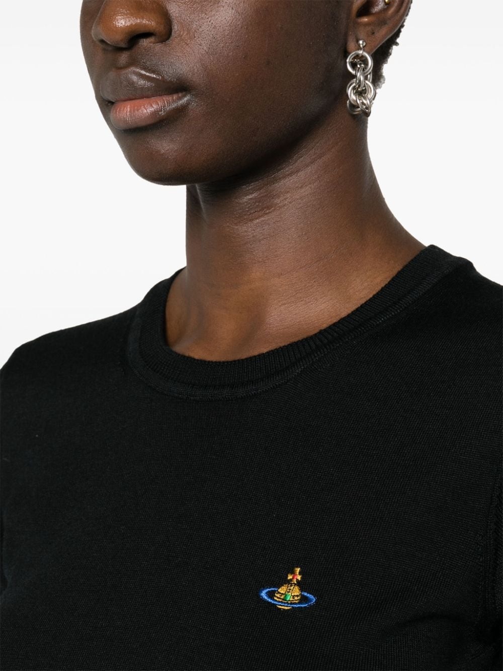 Orb-embroidered knitted top - 5