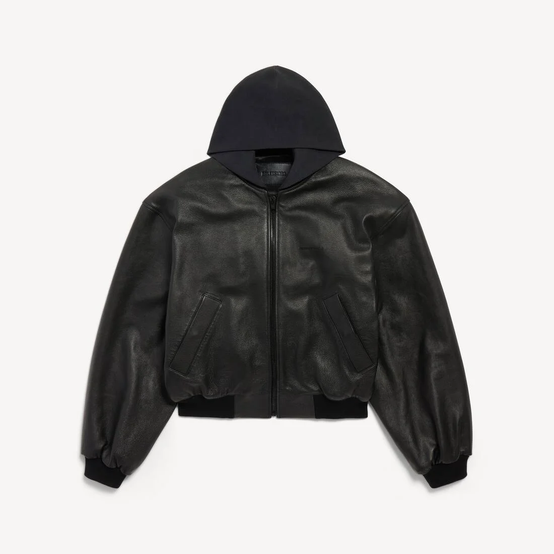 Men's Patched Hooded Jacket in Black - 1