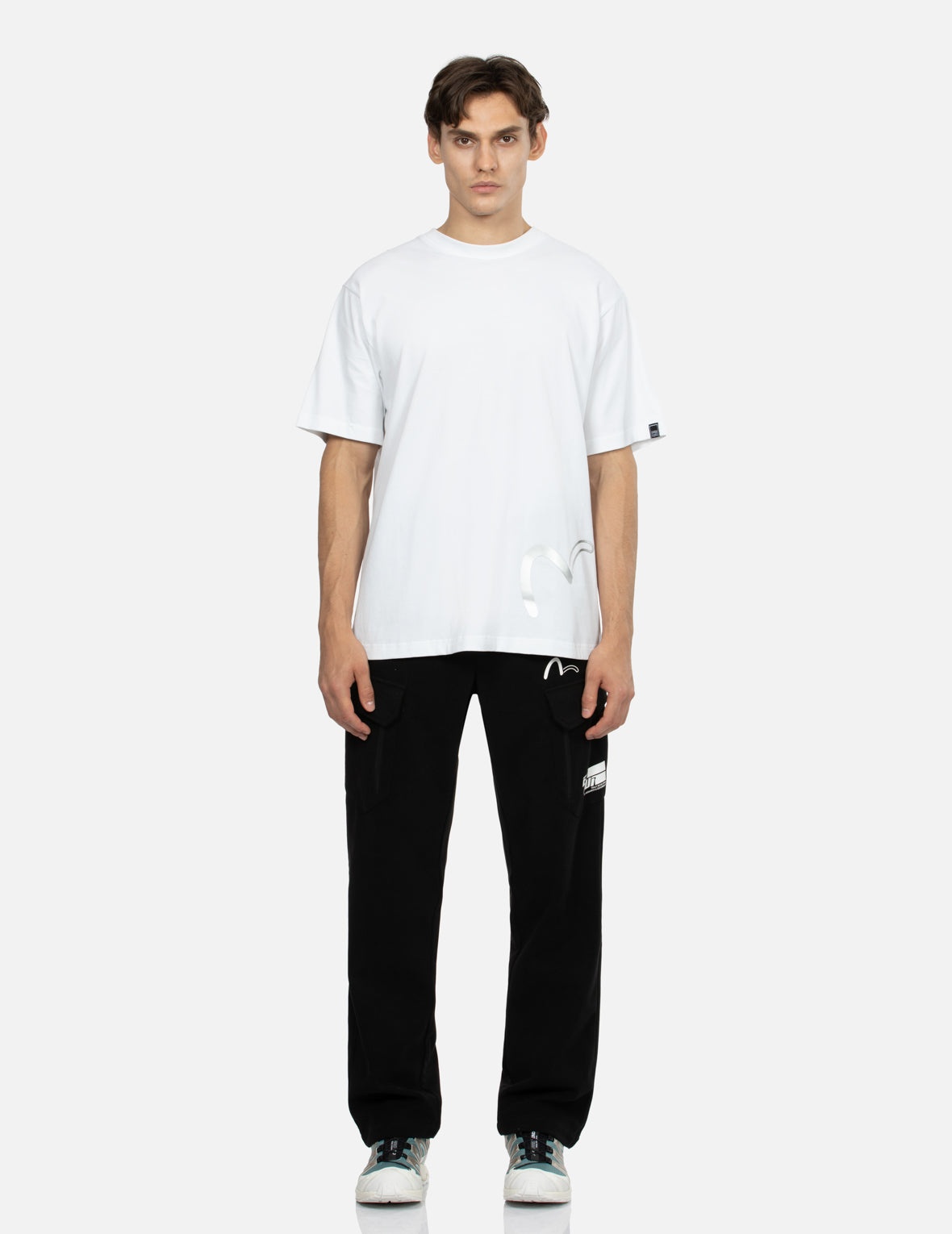Logo and Seagull Print  Regular Fit Pants - 5