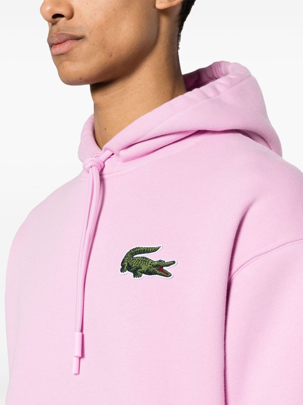 logo-patch cotton hoodie - 5