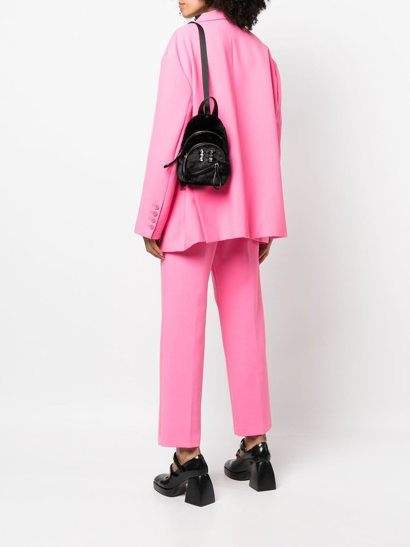 Roger Vivier crystal-embellished faux fur backpack outlook
