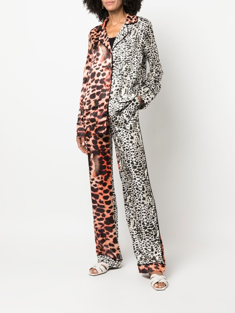 Roberto Cavalli leopard print panelled trousers outlook
