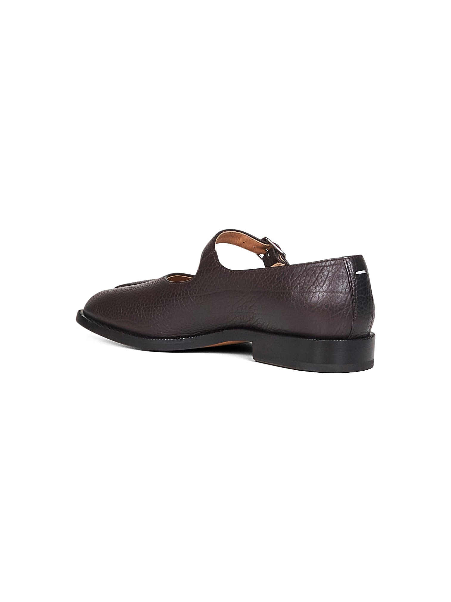 Burgundy leather Tabi Mary-Jane shoes - 3