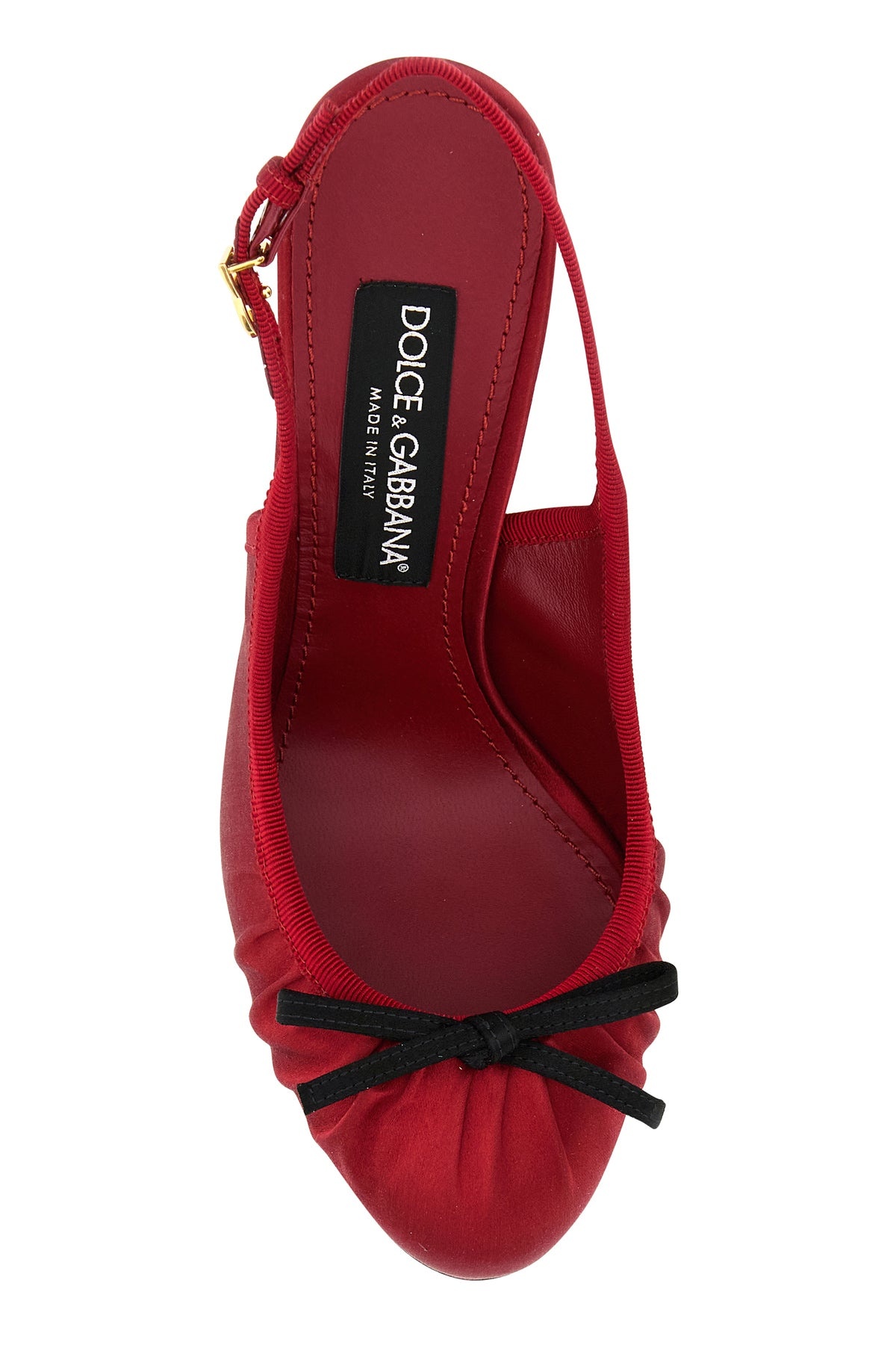 Red satin pumps - 4