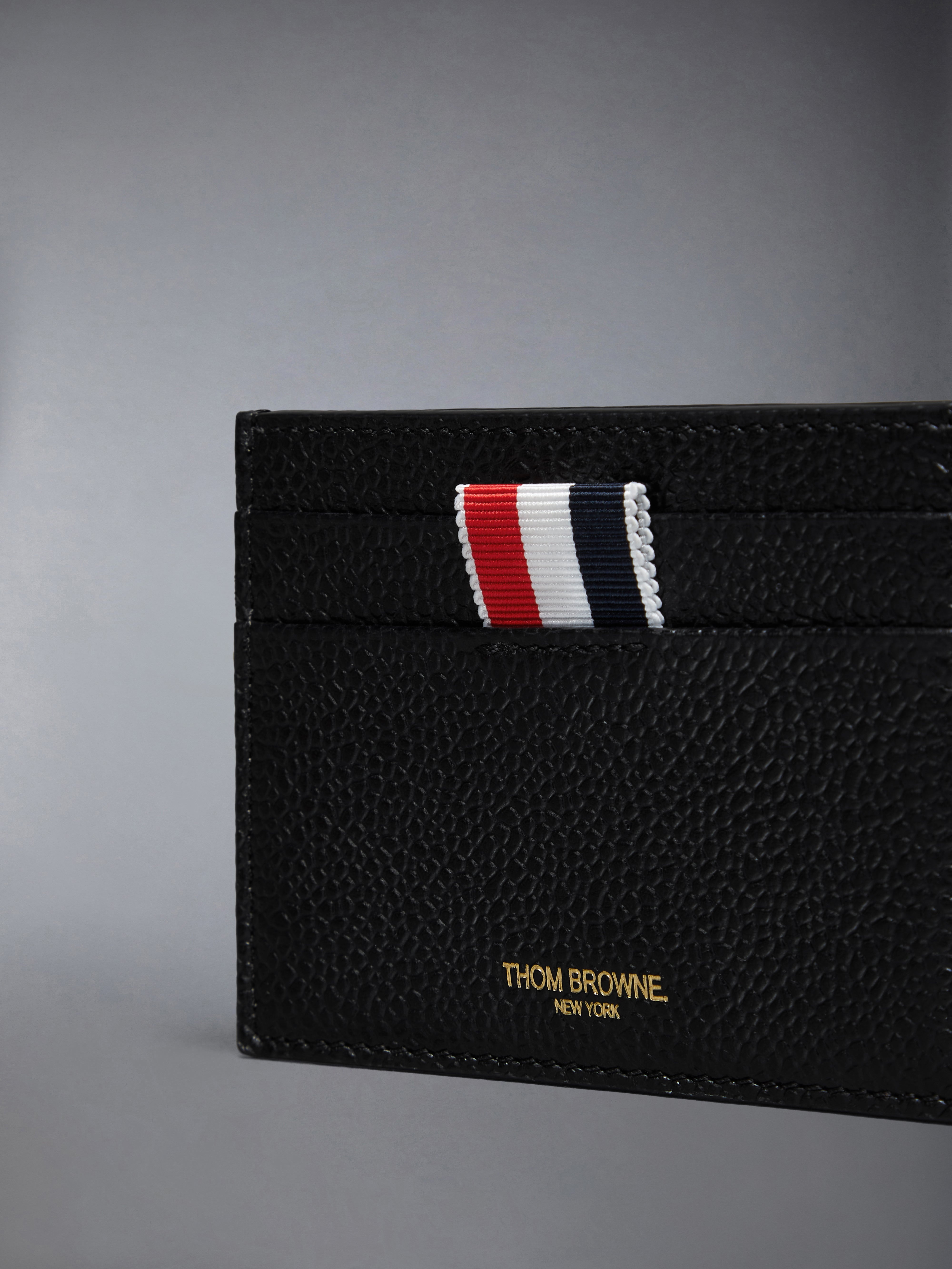 PEBBLE GRAIN GOOSE EMBROIDERY SINGLE CARD HOLDER - 4