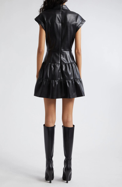 Alice + Olivia Mila Twist Front Faux Leather Dress outlook