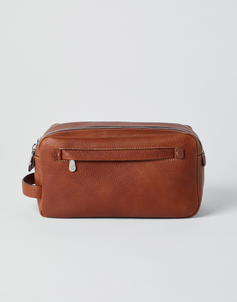 Grained calfskin beauty case with double zipper 1