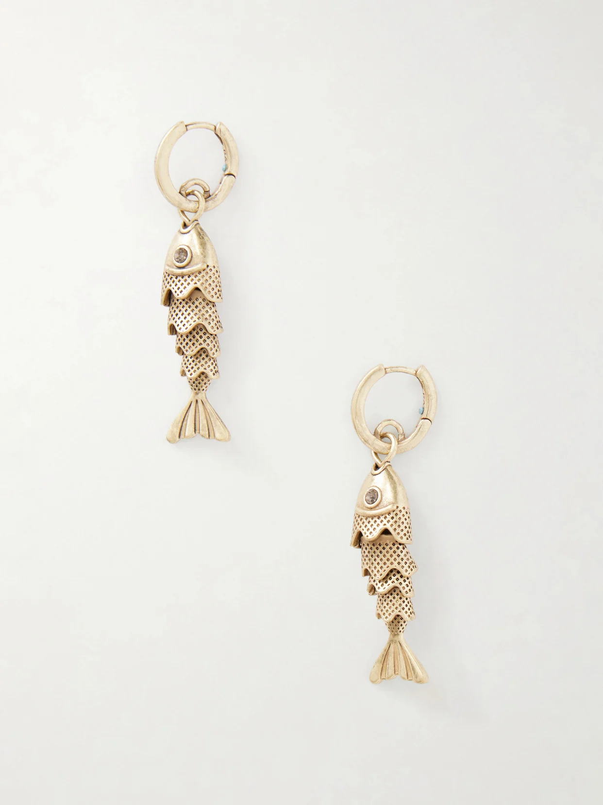 The Fish Gold-tone And Cubic Zirconia Earrings - 1