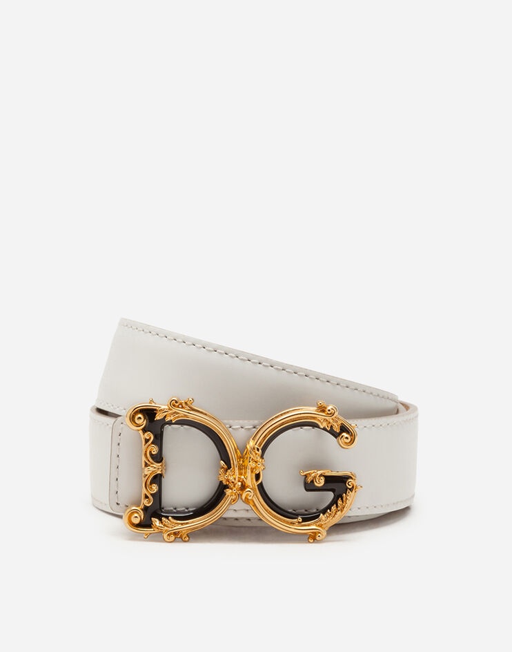 Leather belt with D&G baroque logo - 1