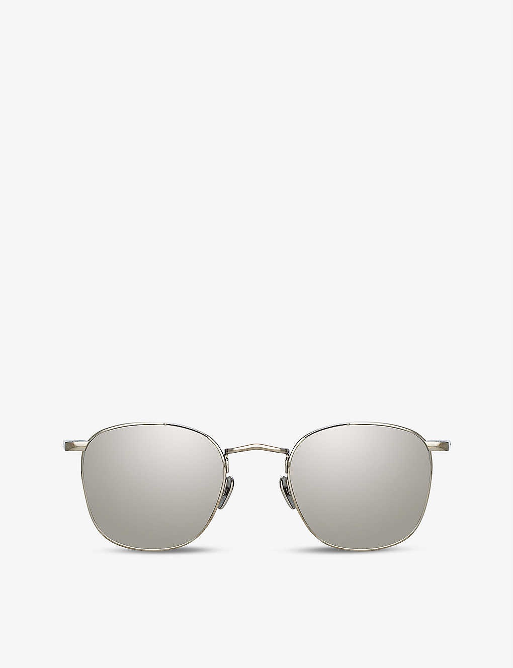 Simon square-frame 22ct white gold-plated titanium sunglasses - 1