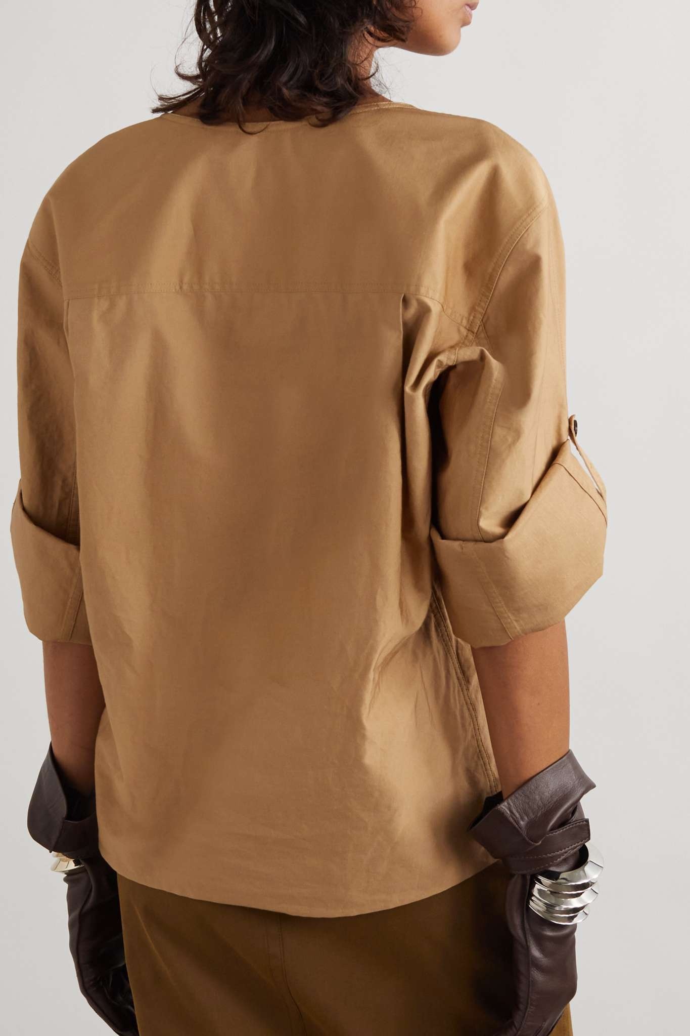 Cotton and linen-blend twill top - 3