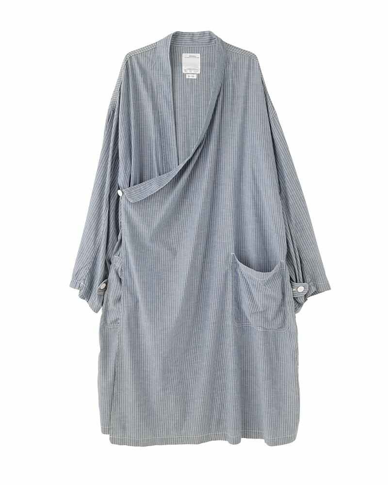 GYALPO ROBE (C/SI CHAMBRAY) INDIGO STRIPE - 1