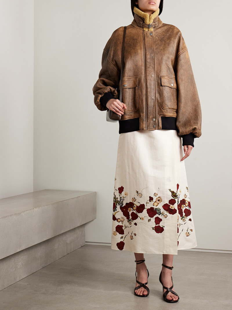 KHAITE Sandor Shearling-trimmed Leather Jacket outlook