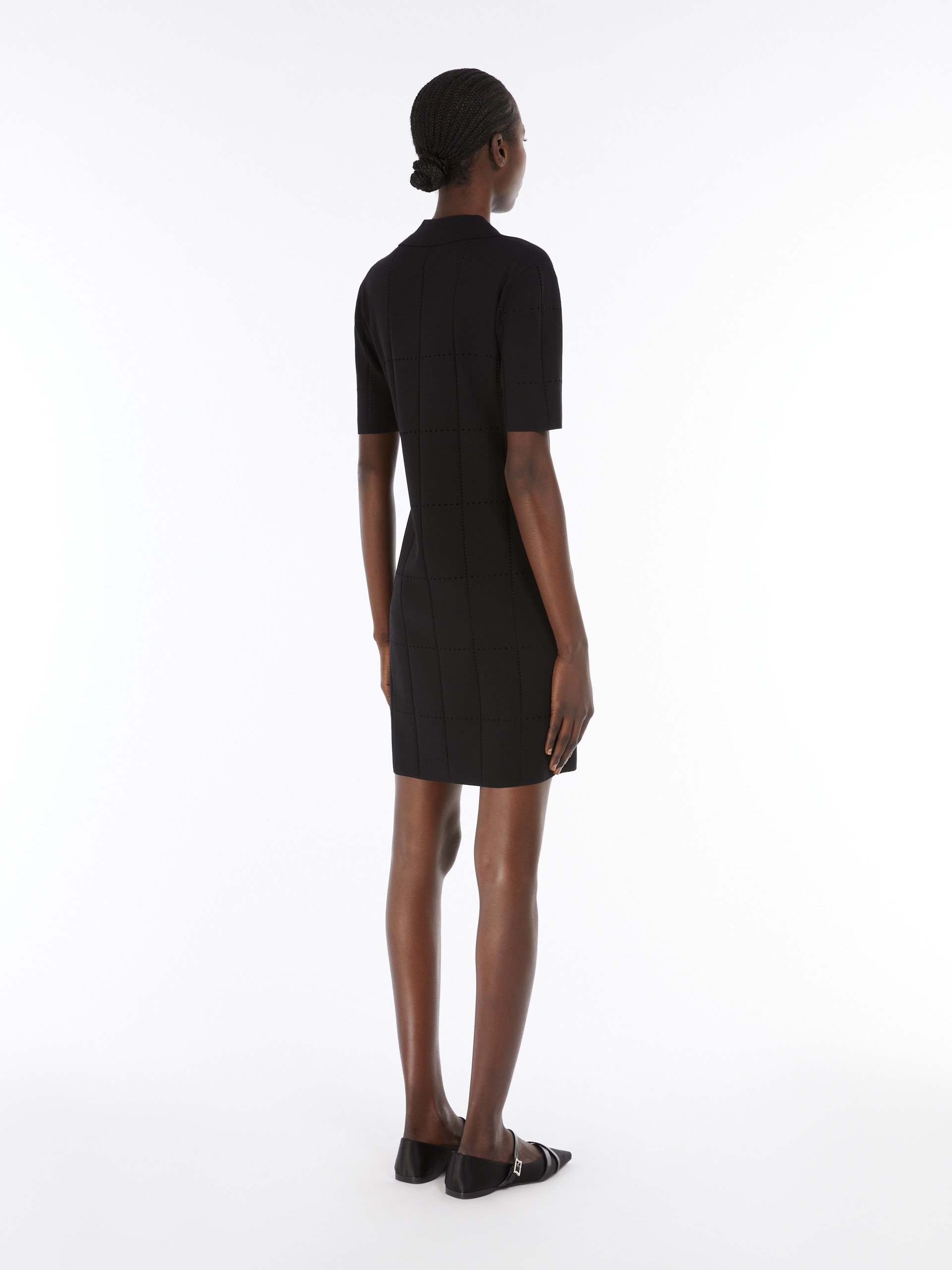 OLIVI Short viscose crepe dress - 4