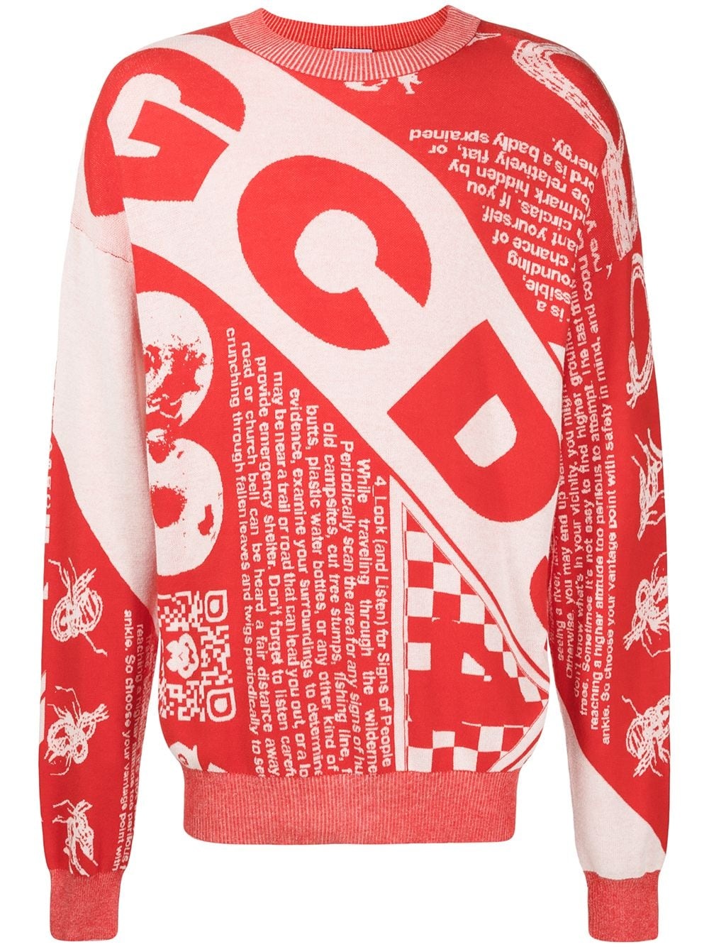 logo-print crew neck sweatshirt - 1