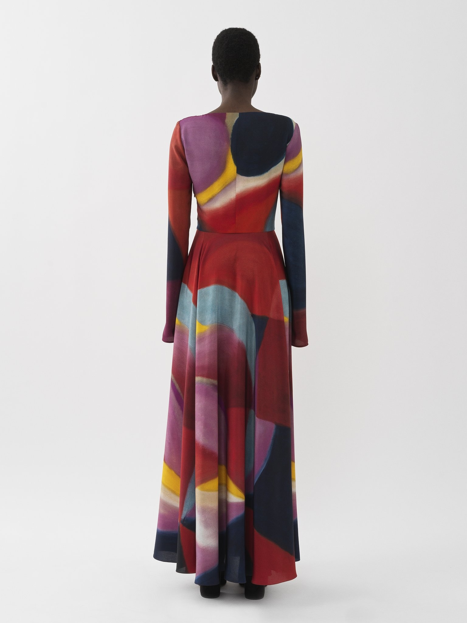 CAROLINE DENERVAUD FOR CHLOÉ LONG FLARED DRESS - 4