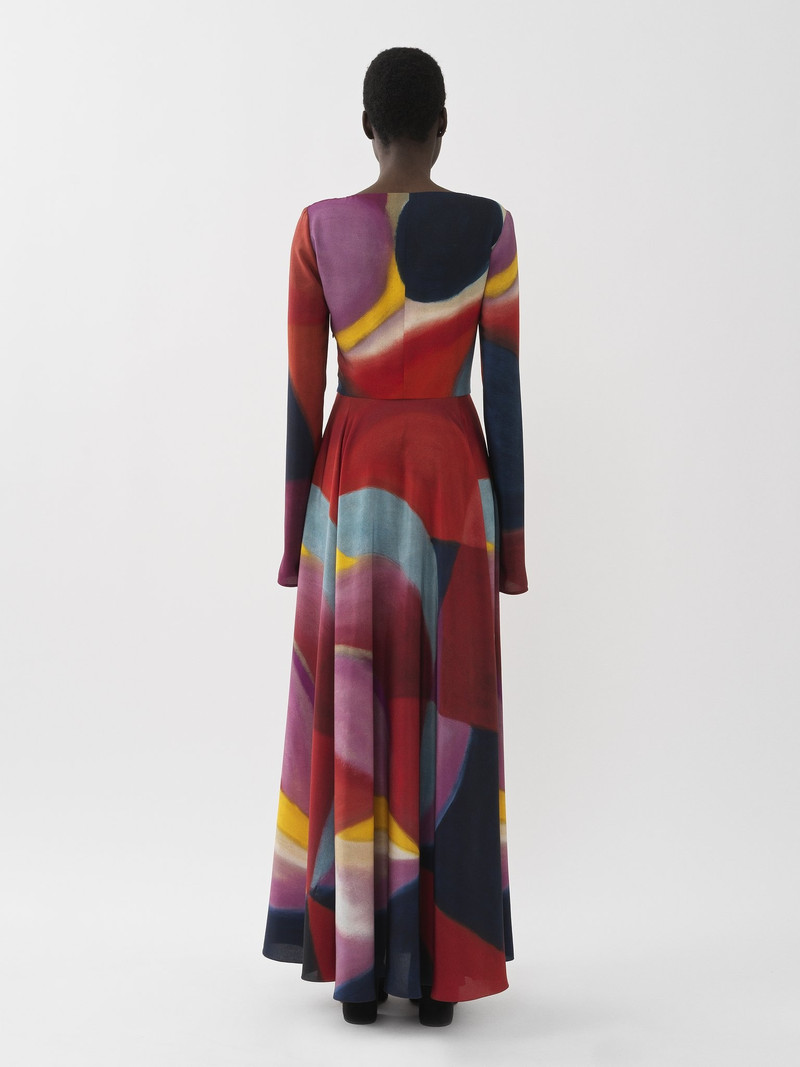 CAROLINE DENERVAUD FOR CHLOÉ LONG FLARED DRESS 4