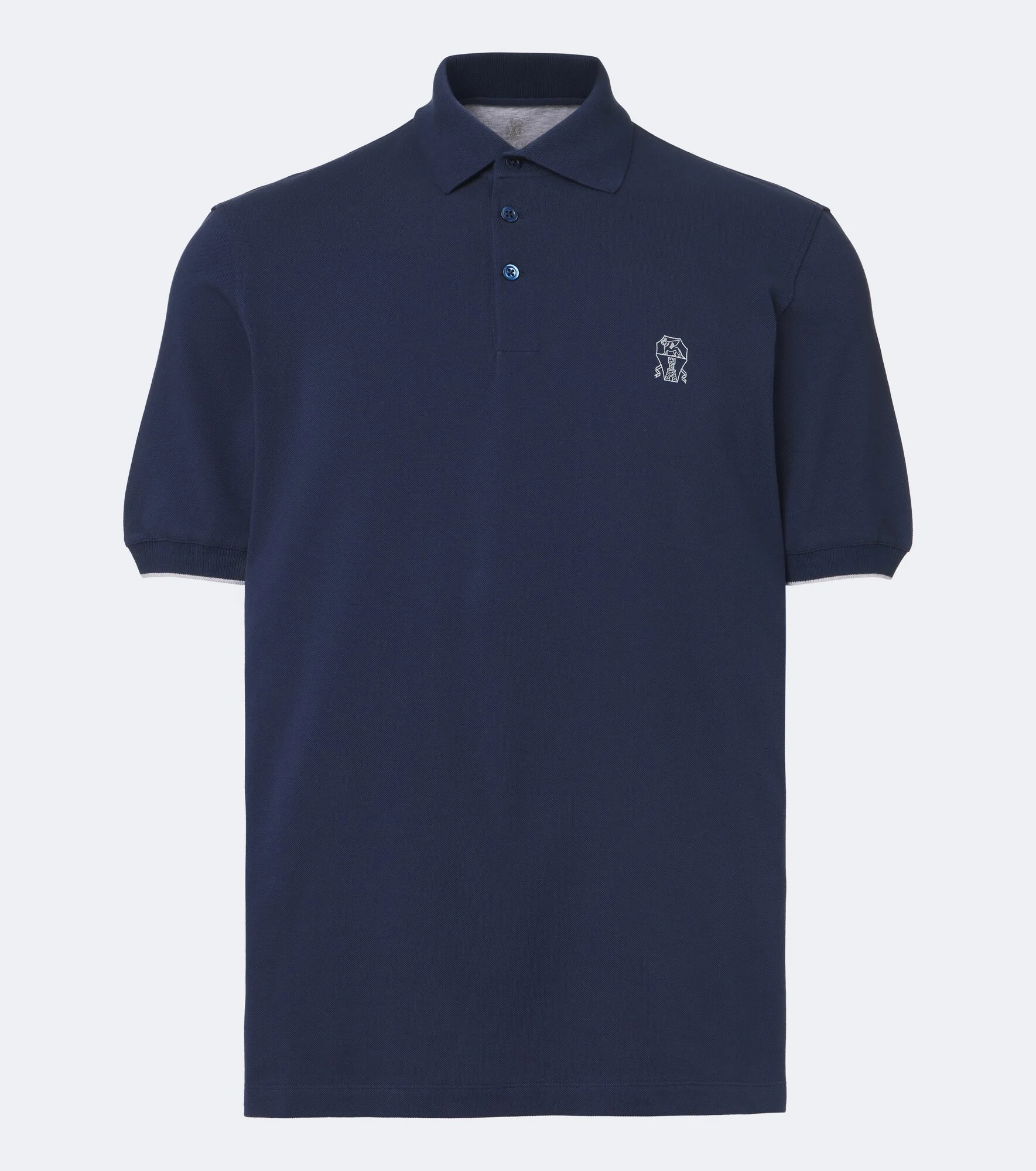 Logo cotton piqué polo shirt - 1
