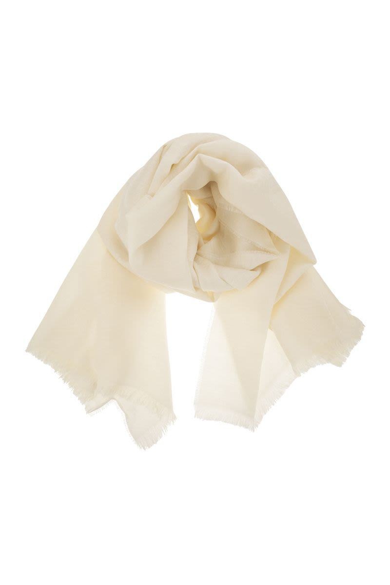 MAX MARA ELEONOR - WOOL, SILK AND LINEN JACQUARD STOLE - 1