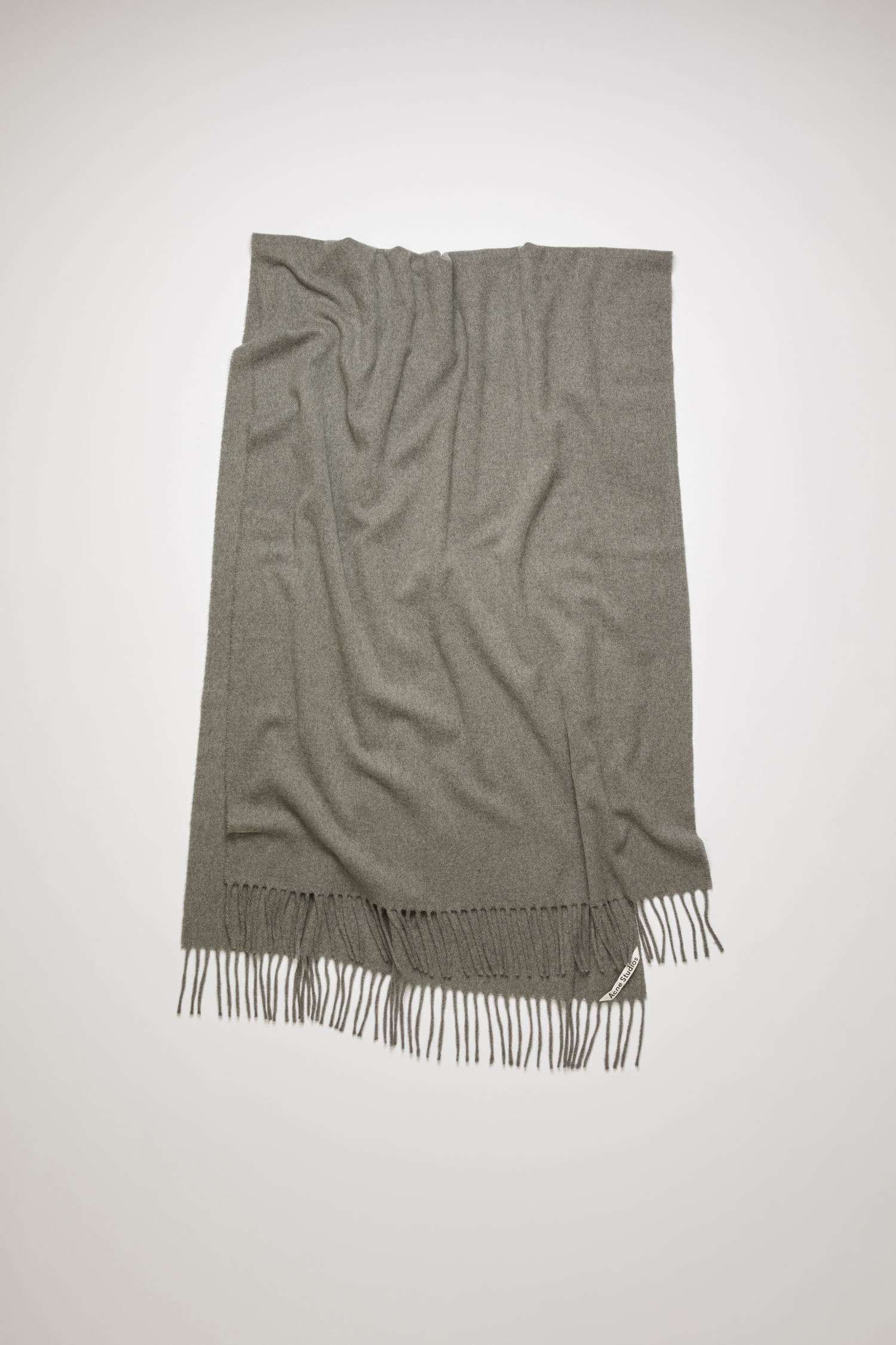 Oversized cashmere scarf grey melange - 1