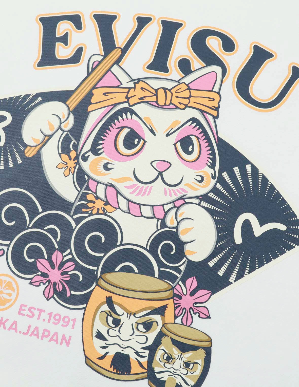 FORTUNE CAT DRUMMING PRINT SWEATSHIRT - 10
