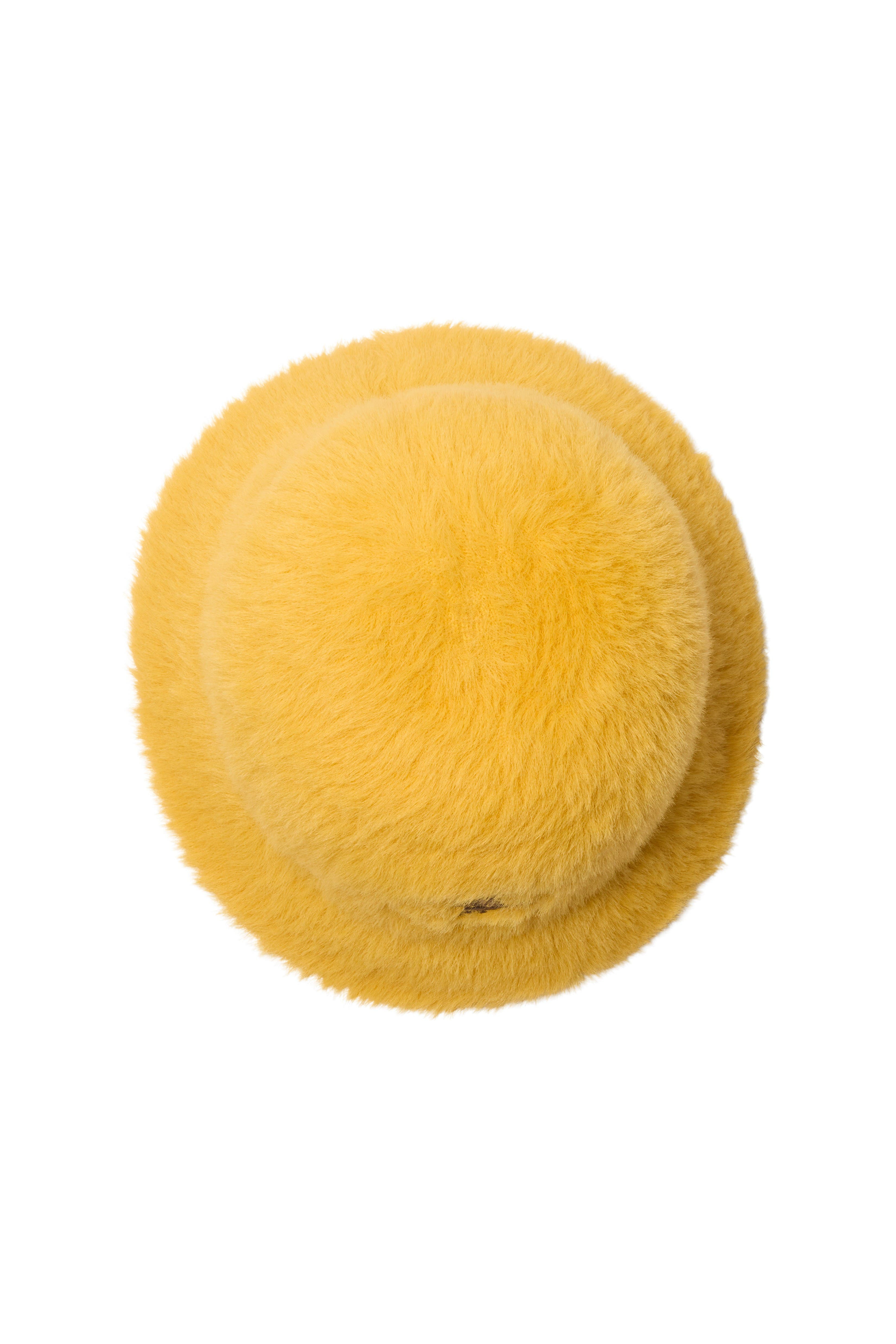 burberry Knight Stamp Faux Fur Bucket Hat in Pear Yellow at Nordstrom - 2
