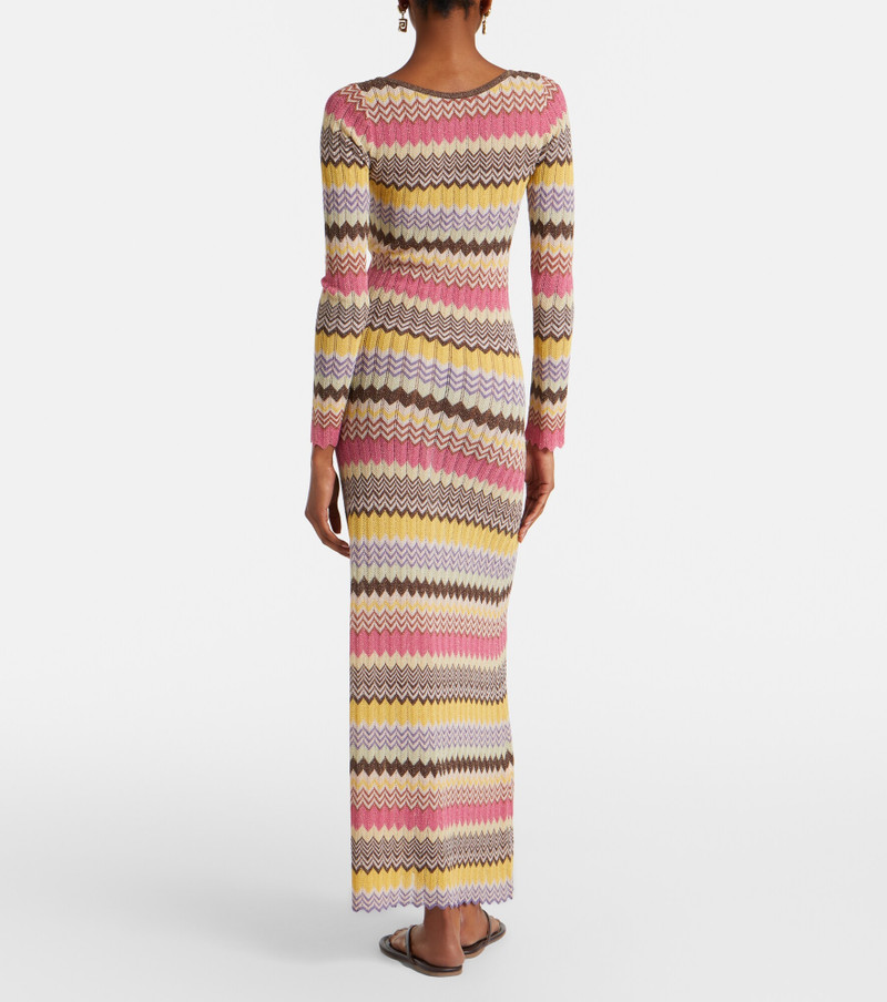 Pedro chevron lamé maxi dress 6
