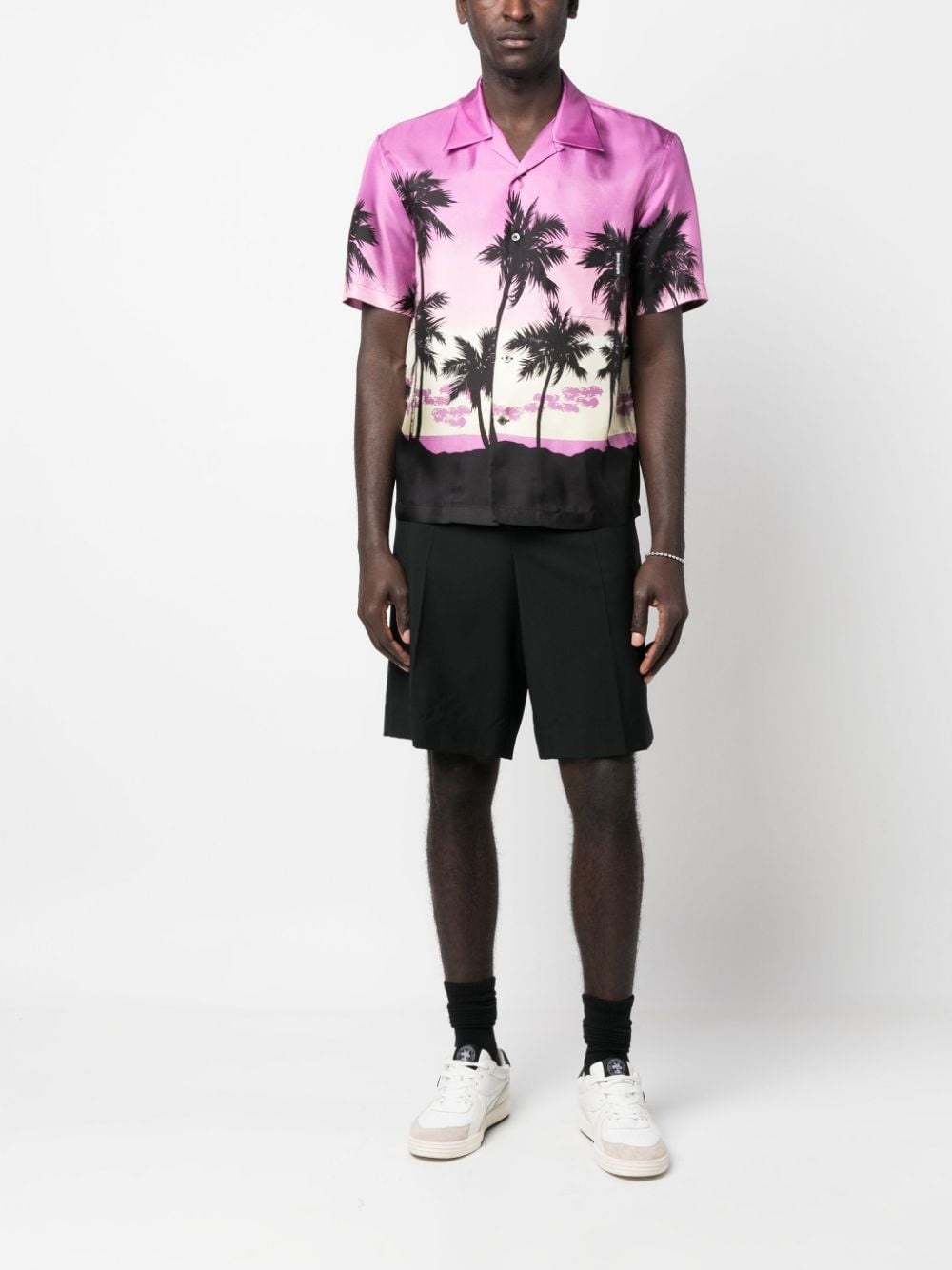 Palm Tree-print silk shirt - 2
