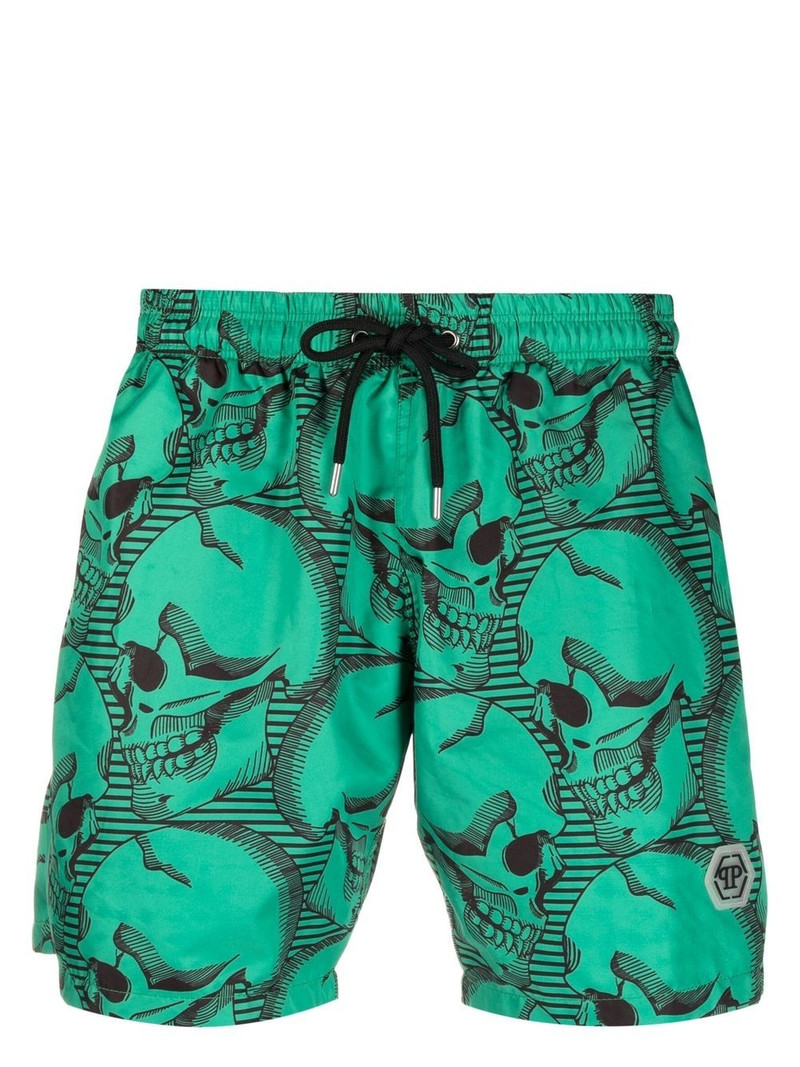 skull-print swim shorts 1