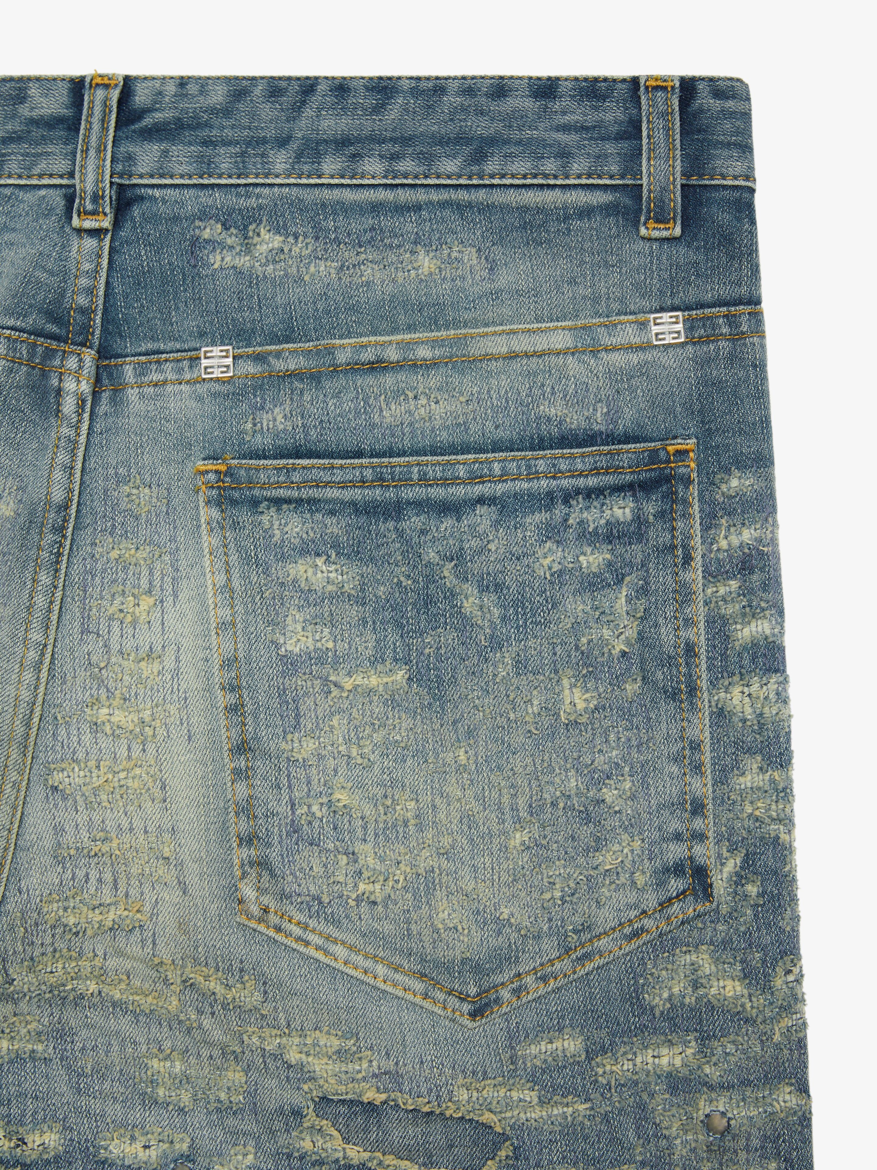 SLIM FIT JEANS IN DESTROYED DENIM WITH STUDS - 5