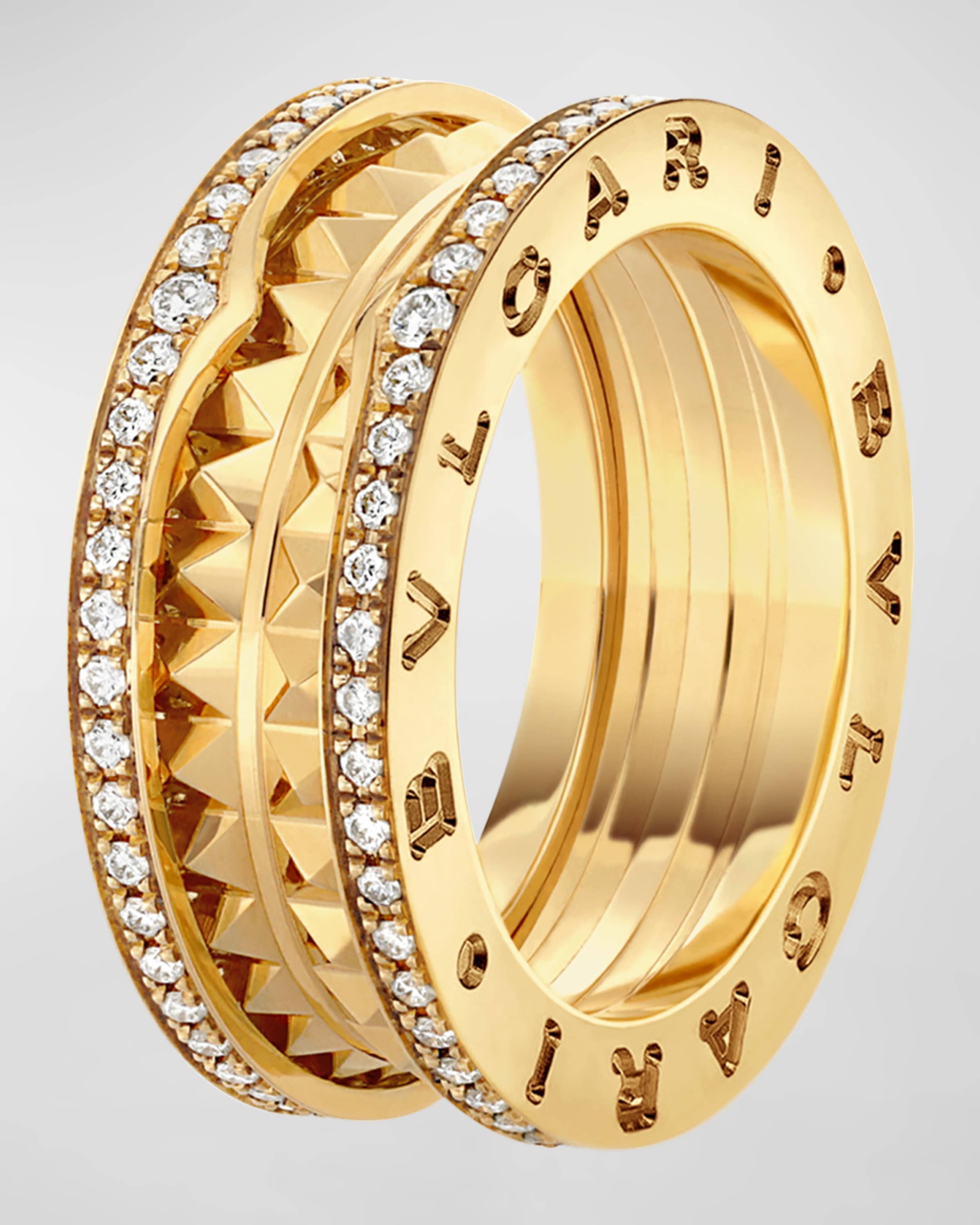 B.Zero1 Yellow Gold Diamond Edge Ring, EU 57 / US 8 - 1