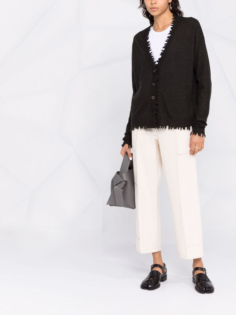 frayed-edge cashmere cardigan - 2