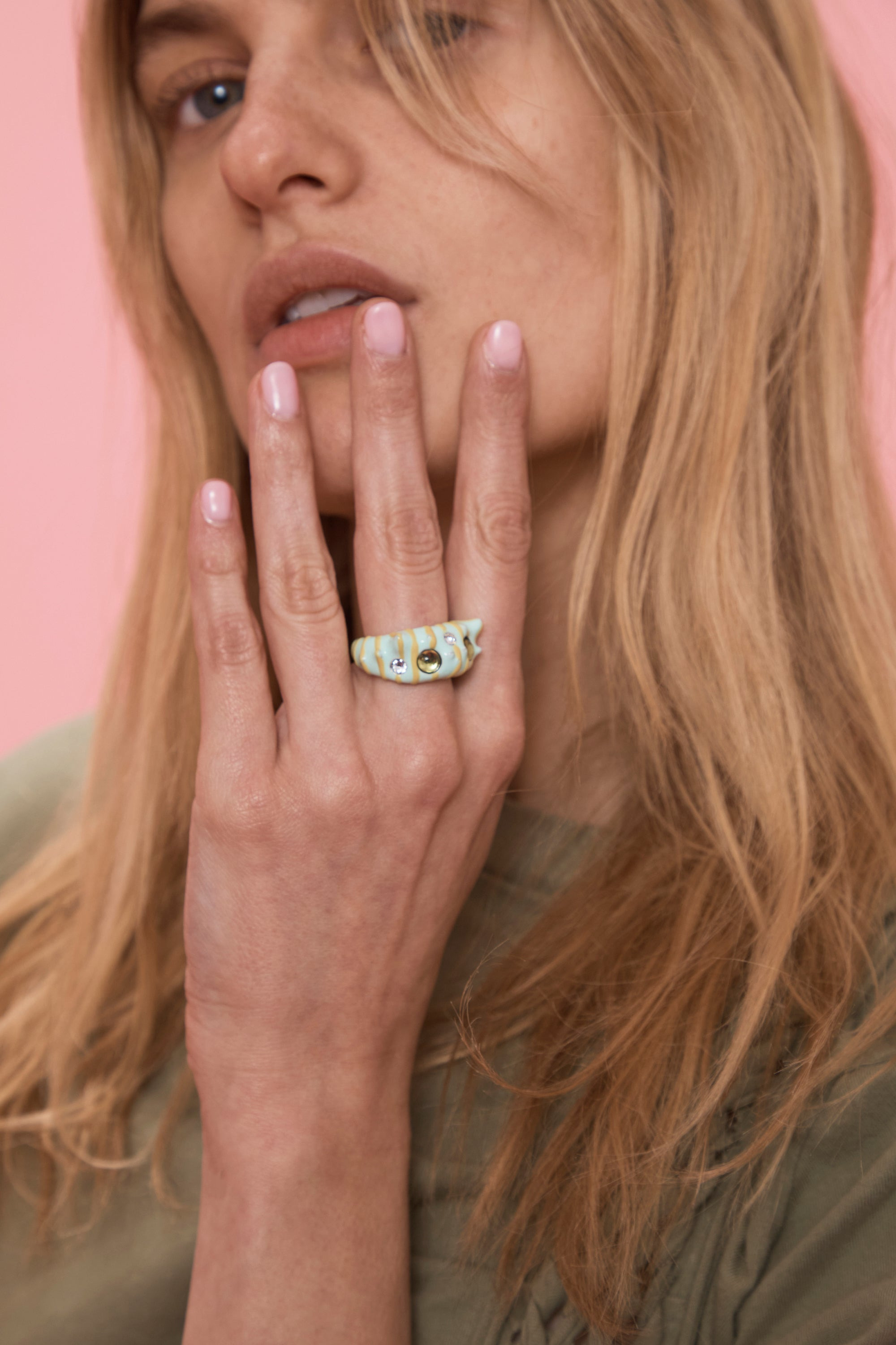 LEMON STRIPE DEMI ALIEN RING - 4