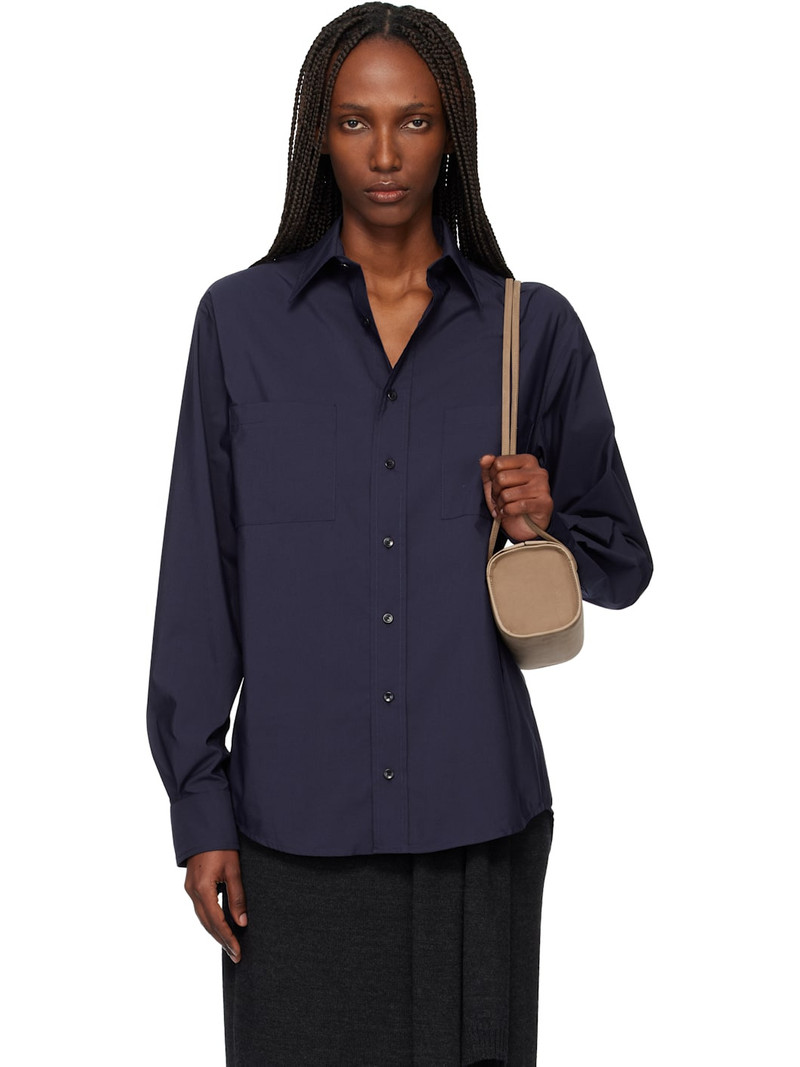 Navy Arlos Button Up Shirt 1